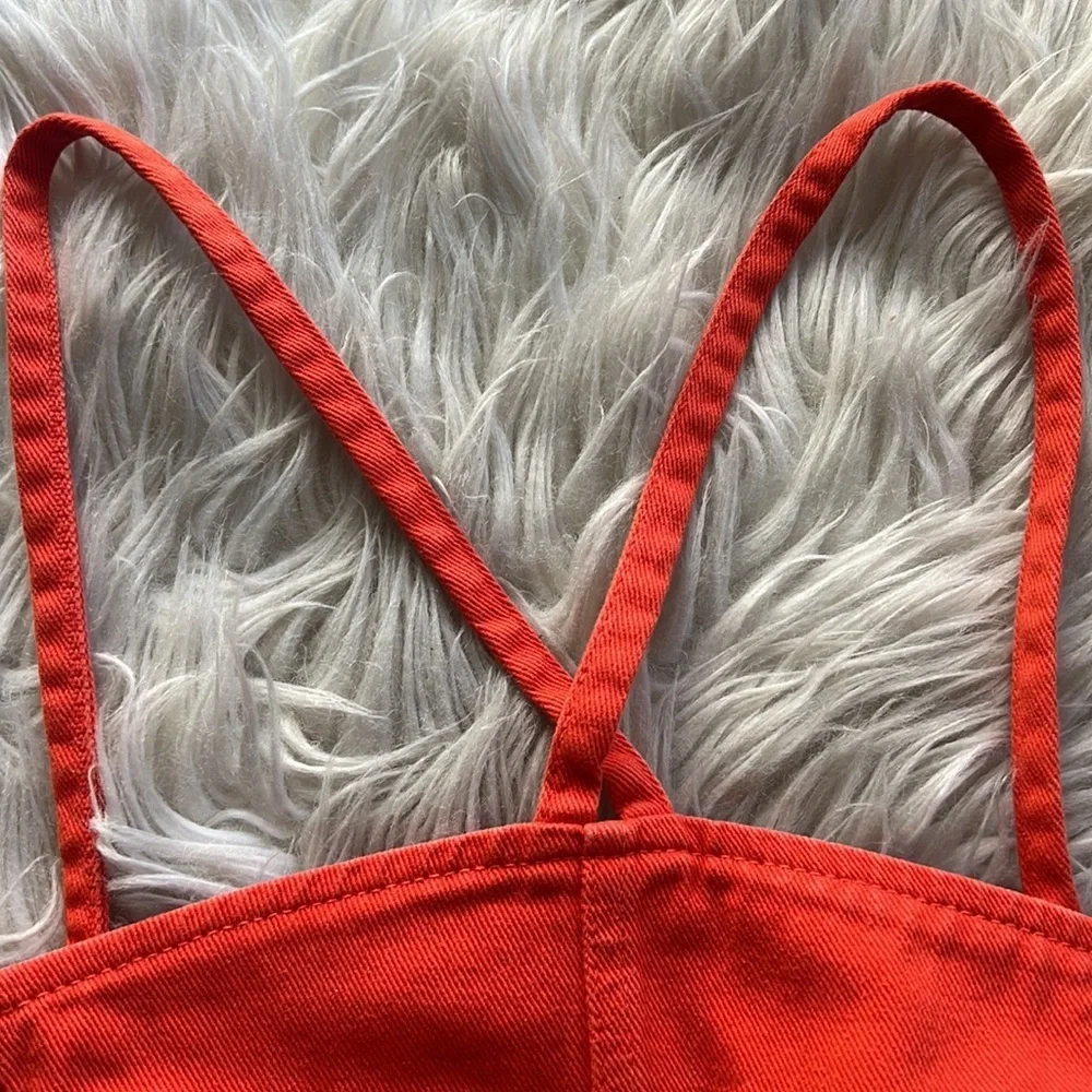 NWT Nasty Gal Orange Denim Corset